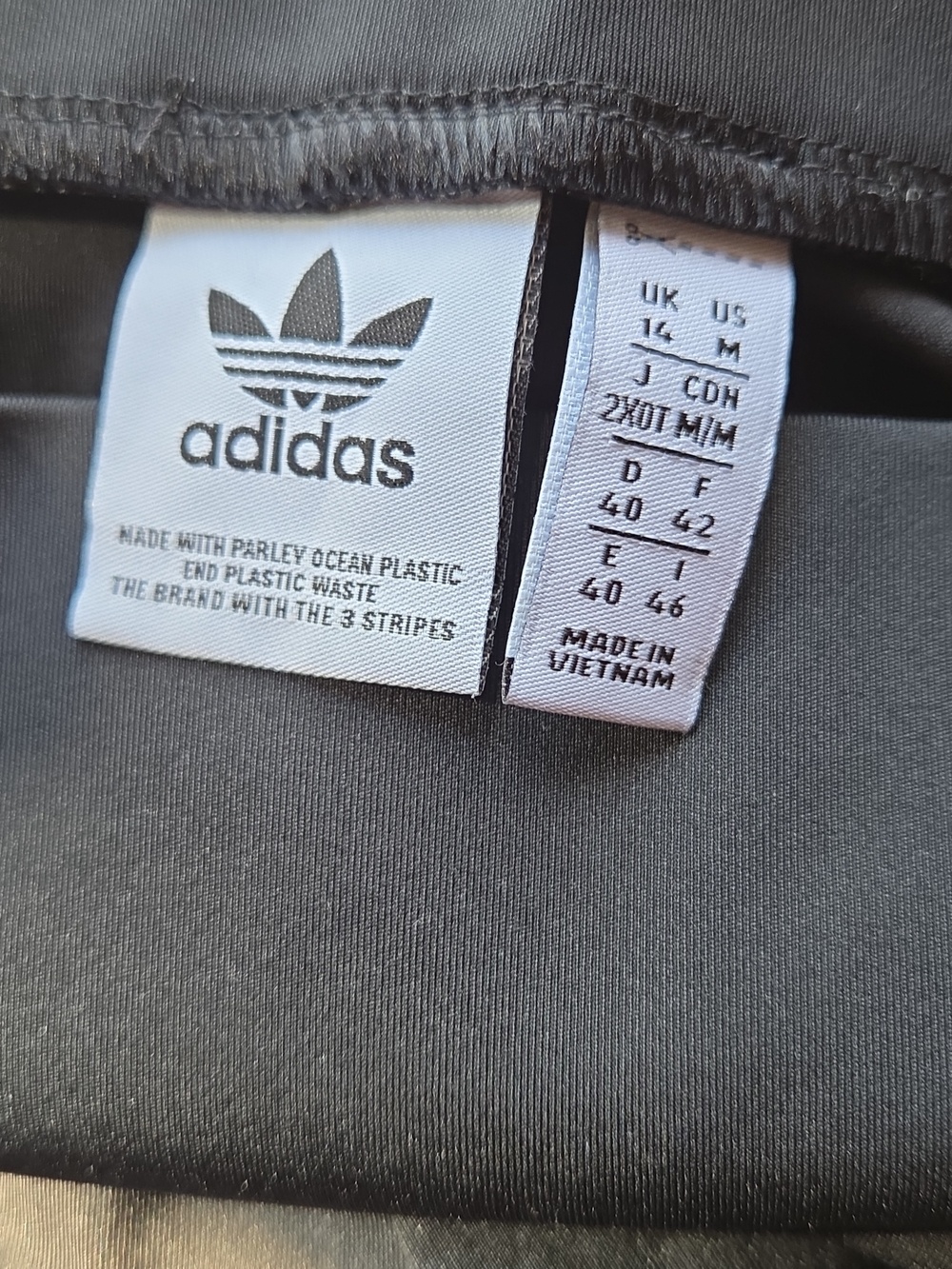 Adidas Womens Tight Black Shorts with White Stripes  Med - Picture 10 of 11